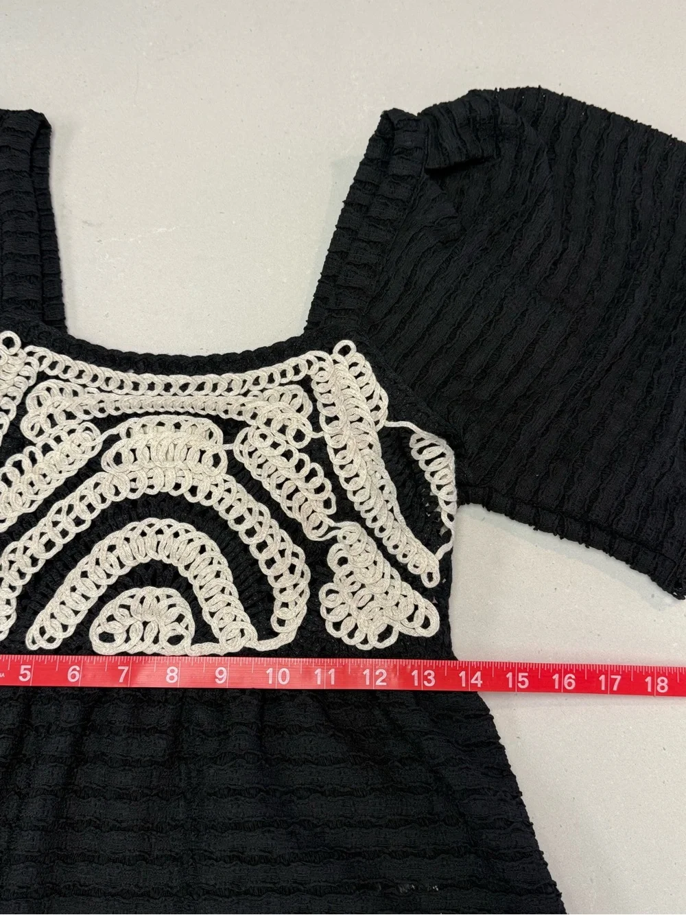 Sarah Hann x Anthropologie Flutter-Sleeve Crochet Top Small